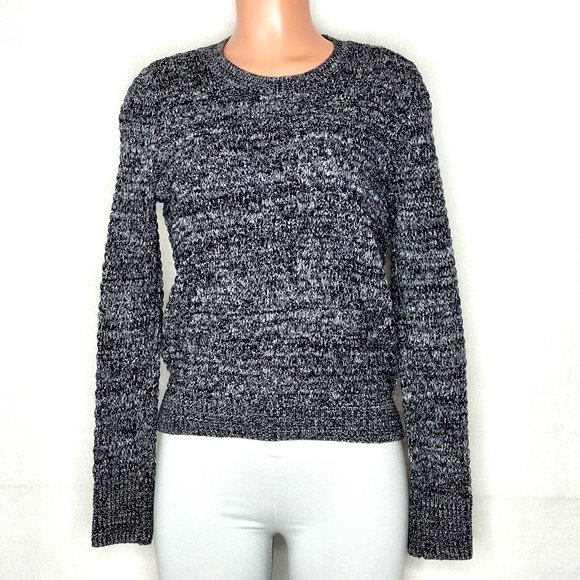Victoria's Secret Black Gray Loose Weave Marled Sweater Pullover - Picture 1 of 6